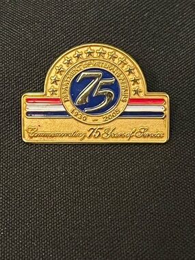 Commemorative Department of Veterans Affairs 75 Years of Service Lapel Pin